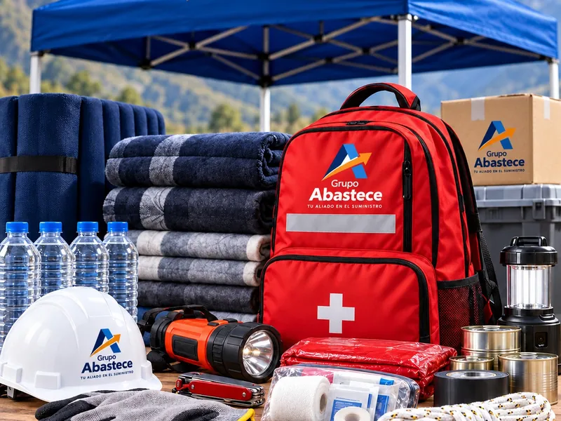 Carpa, colchones, frazadas, mochila de emergencia, linterna y casco de respuesta