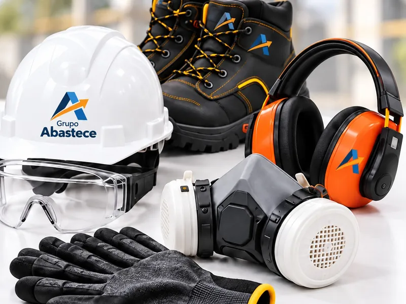 Casco, lentes, guantes, botines de seguridad, respirador y orejeras Grupo Abastece